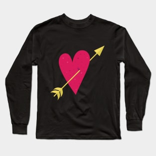 Valentine's Day Cute Heart with arrow through Long Sleeve T-Shirt